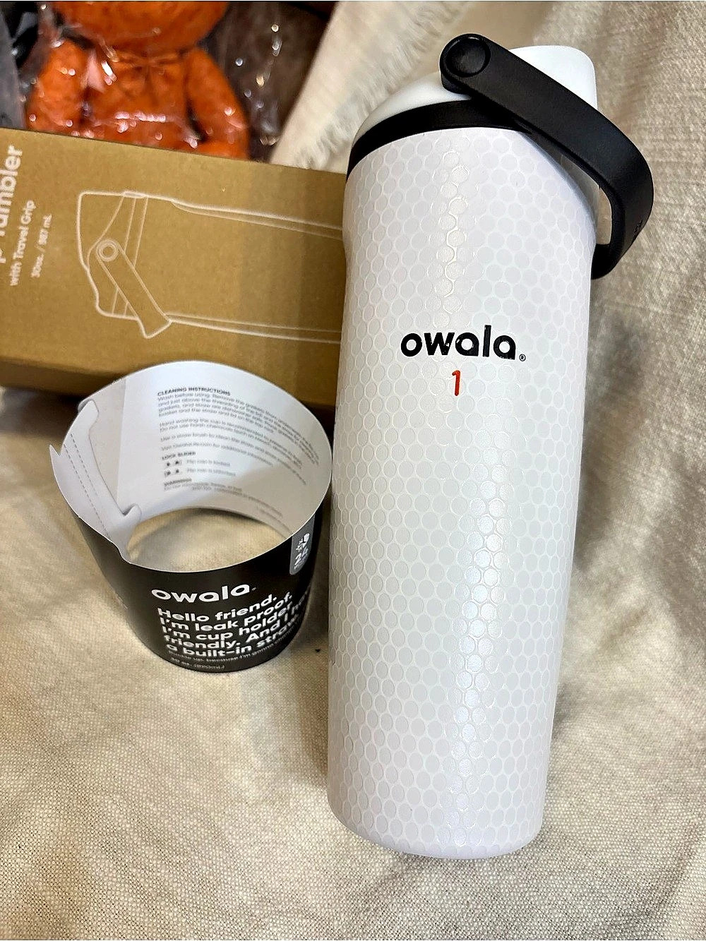 owala FreeSip Special Edition White Water Bottle NWT
